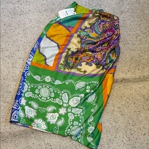 Zara Multicolor Paisley Pencil Skirt